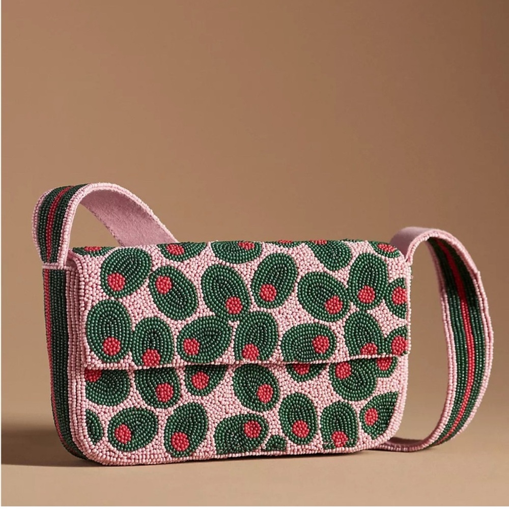 Fiona Beaded Bag - Olive